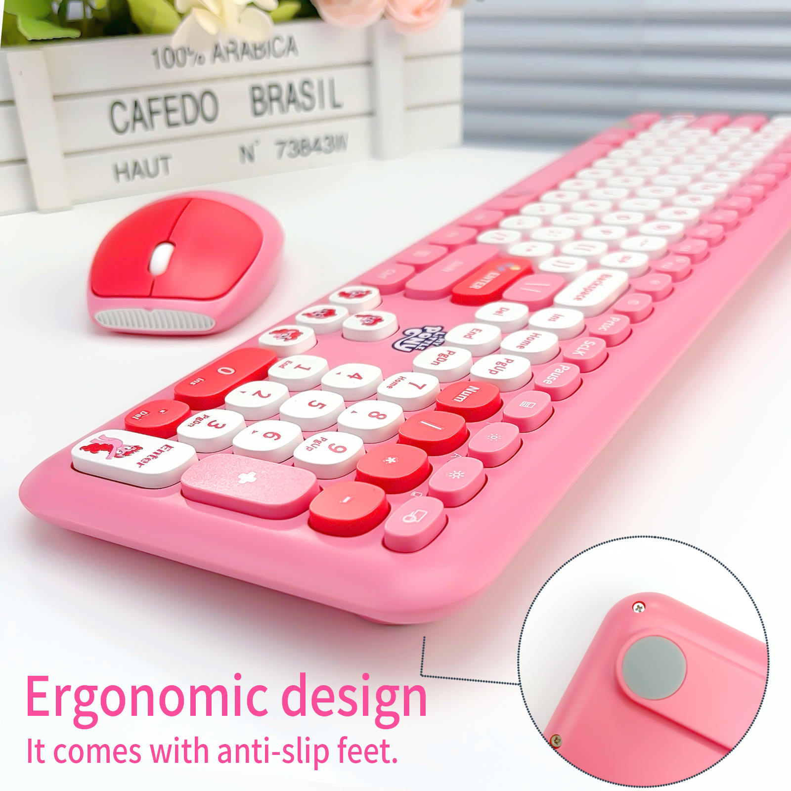 MOFii My Little Pony USB Wireless Keyboard and Mouse Set Super Pink ...