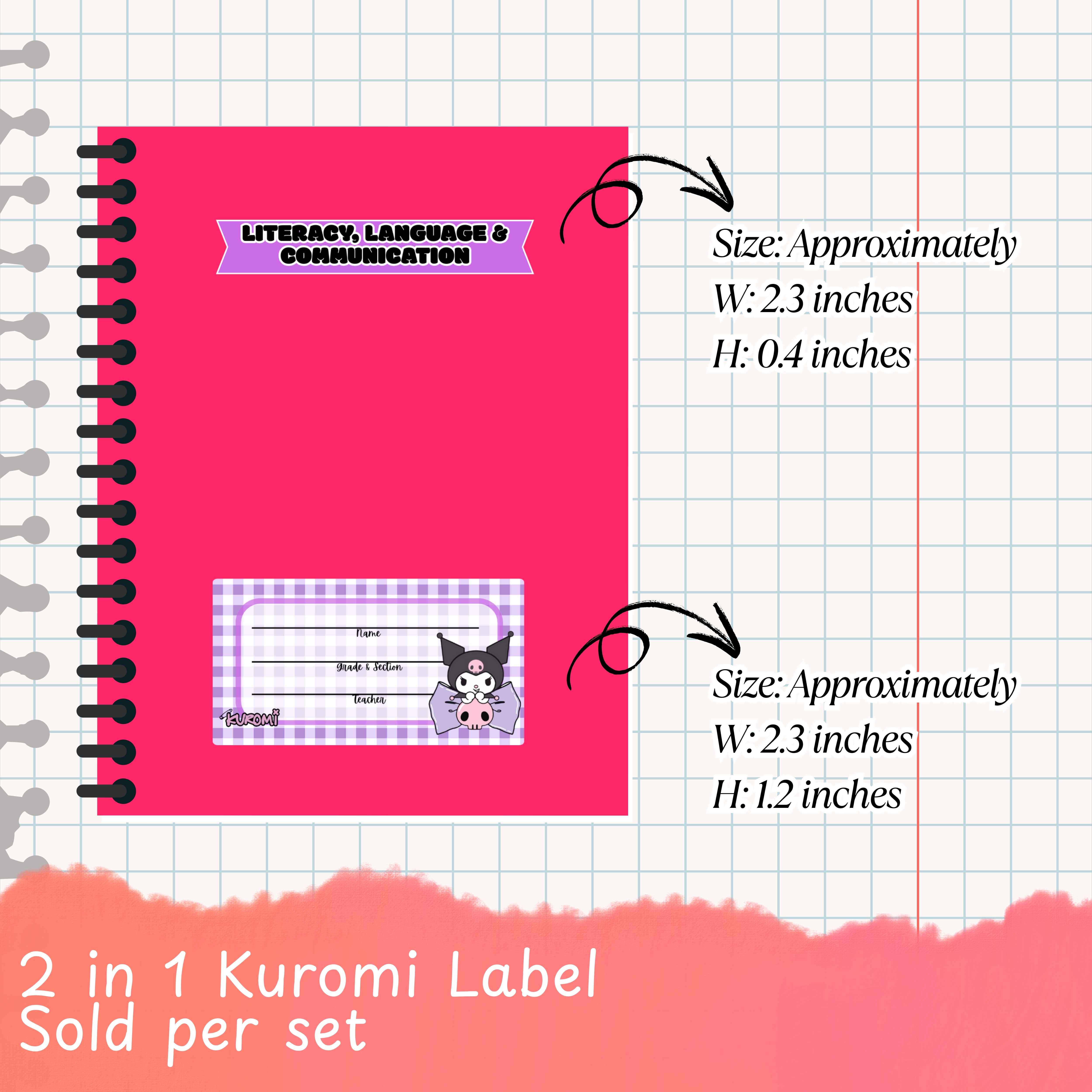 2in1 Kuromi Label Subject label back to school trending | Shopee ...
