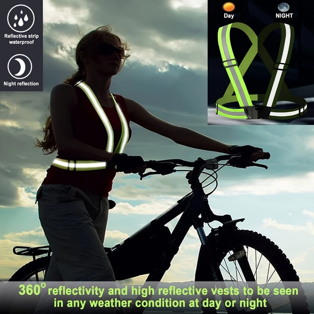 Garter Reflective Vest -High Visibility Safety Vest for Night Riding ...