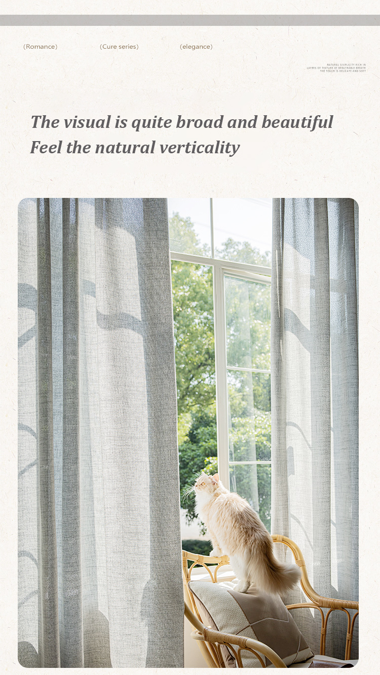 Popxstar  Japanese Folk Quiet Style Wrinkled Linen Texture Balcony Bedroom Screen Curtain