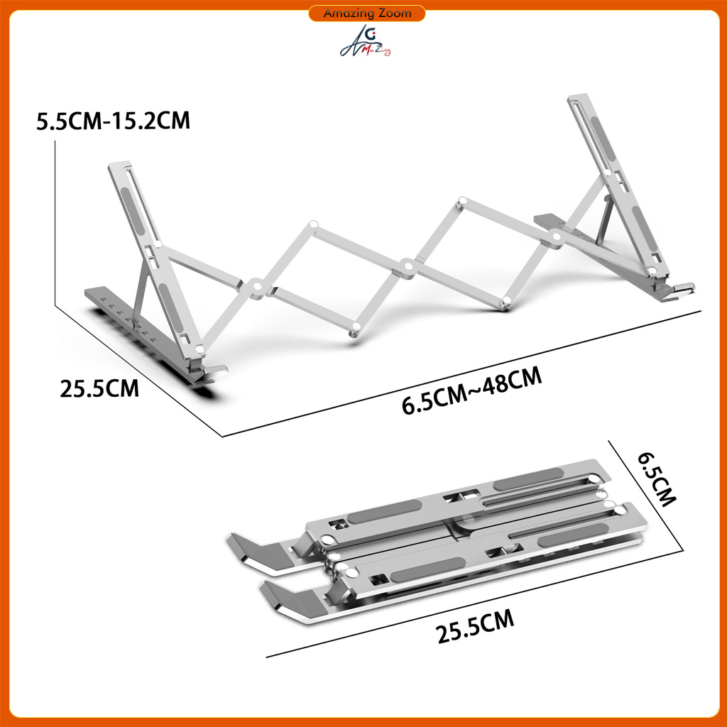 Big Size Foldable Adjustable Aluminum Laptop Stand Metal Height Cooling ...