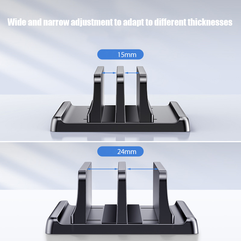 Vertical Laptop Stand Dual-Slot Adjustable Computer Rack Storage Stand ...