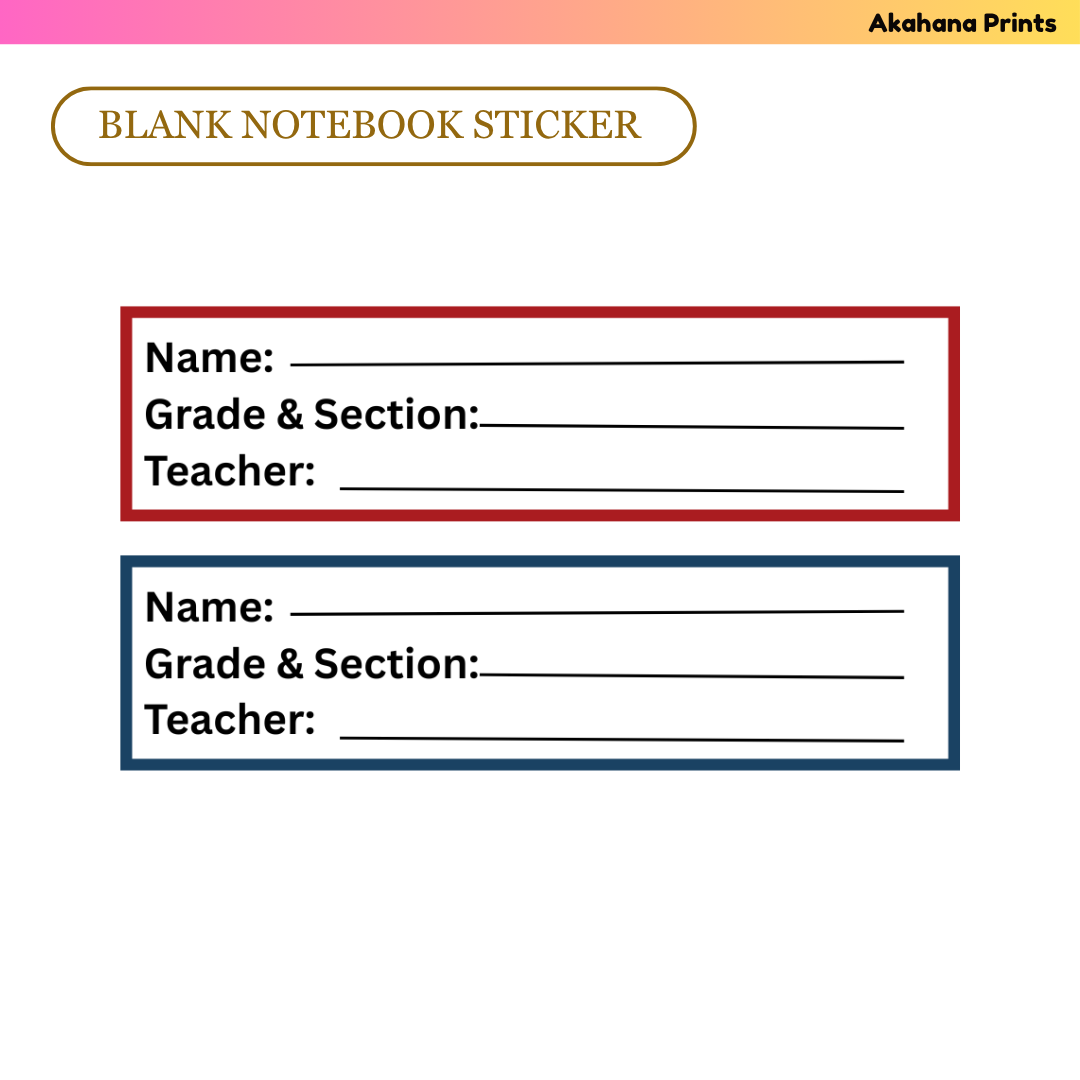 NOTEBOOK STICKER | SUBJECT STICKERS | GLOSSY STICKER | Shopee Philippines