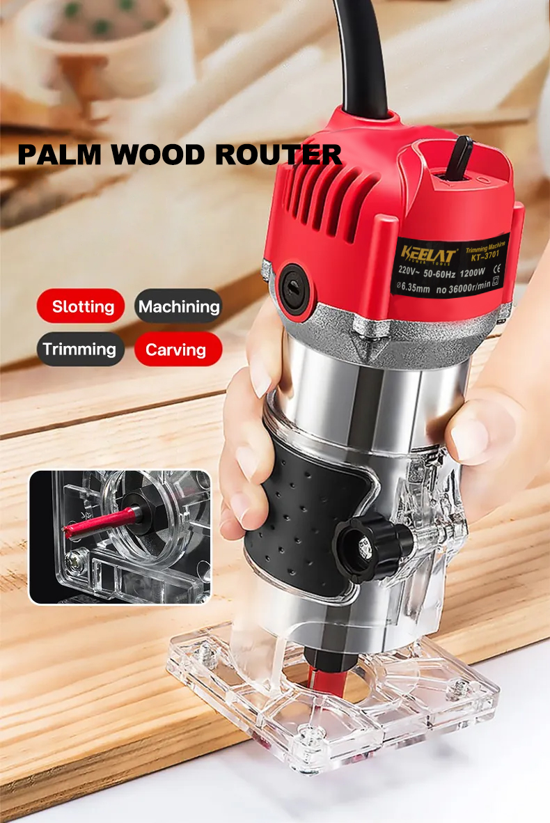 KEELAT 1200W Palm Wood Router Machine for Wood Trimmer Router Laminate ...