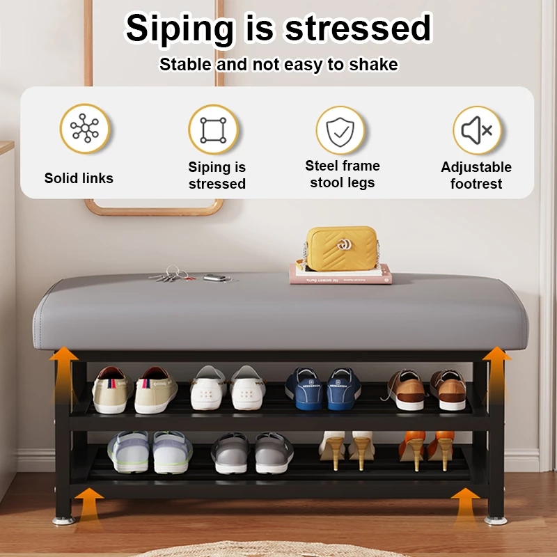 2 Layer Home Indoor Shoe Stool With Soft Cushion Shoe changing bench ...