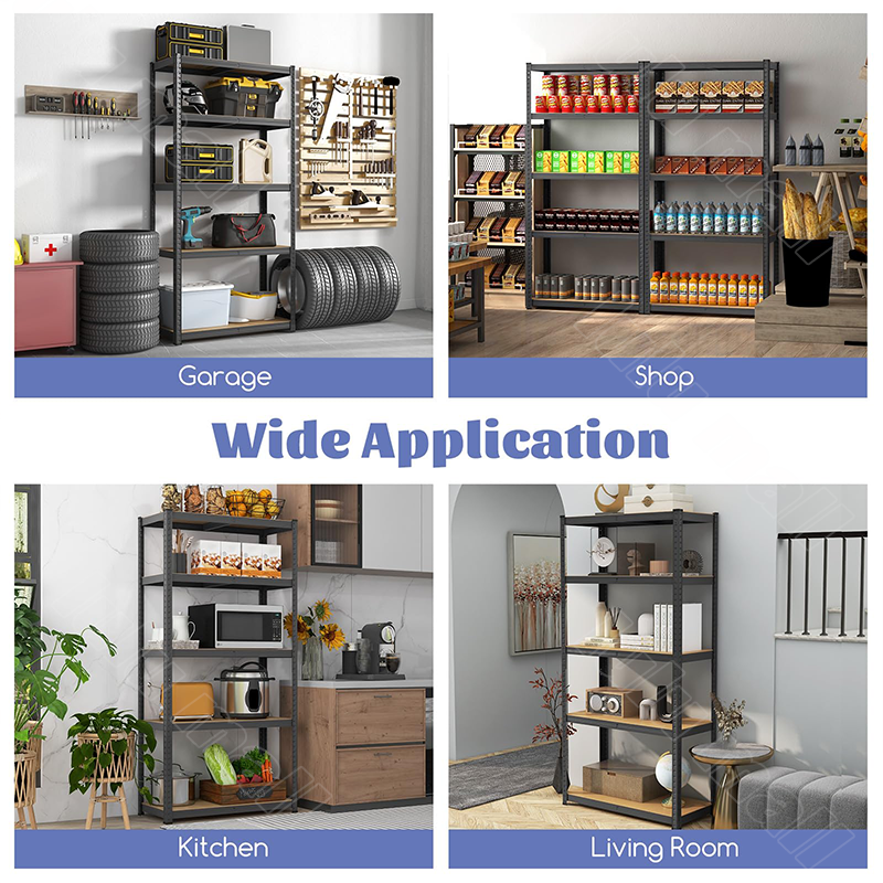 5 Tier Shelving Unit Boltless Garage Racking Metal Storage Shelves ...