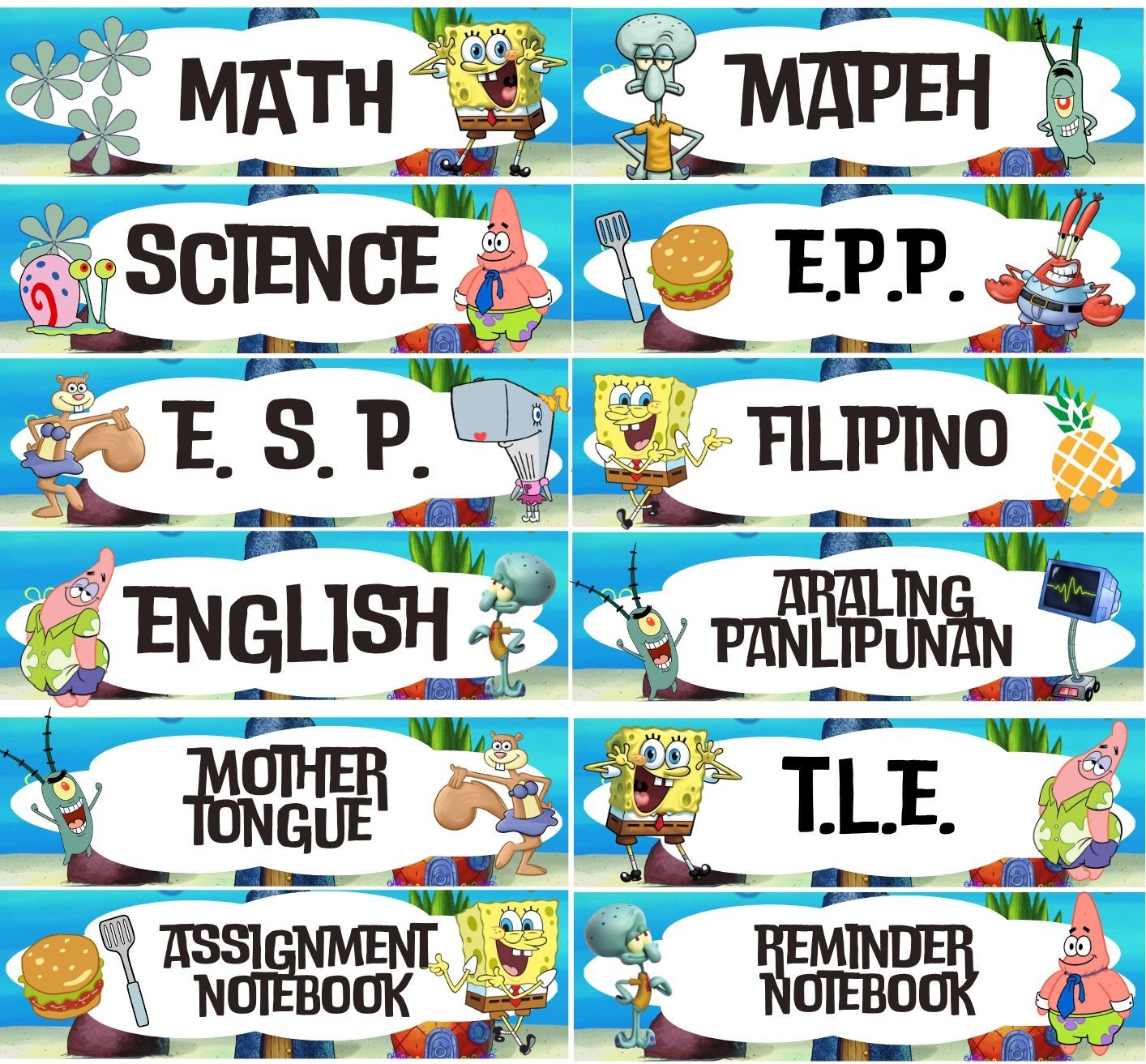 Personalized Subject Label Stickers (Subject and Name) | Shopee Philippines