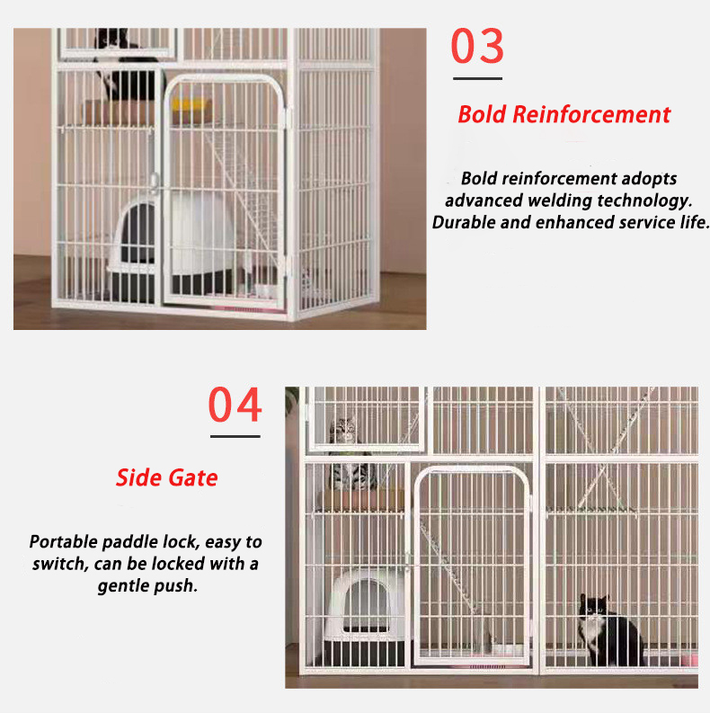 4 Layer Large Platform Condo Villa Large Cat Cage Stackable Cat House ...