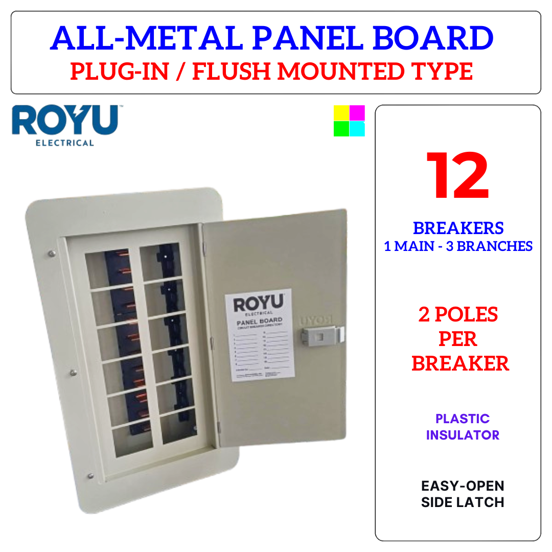 Royu PANEL BOARD All Metal Plug-In (4 Branches, 6 Branches, 8 Branches ...