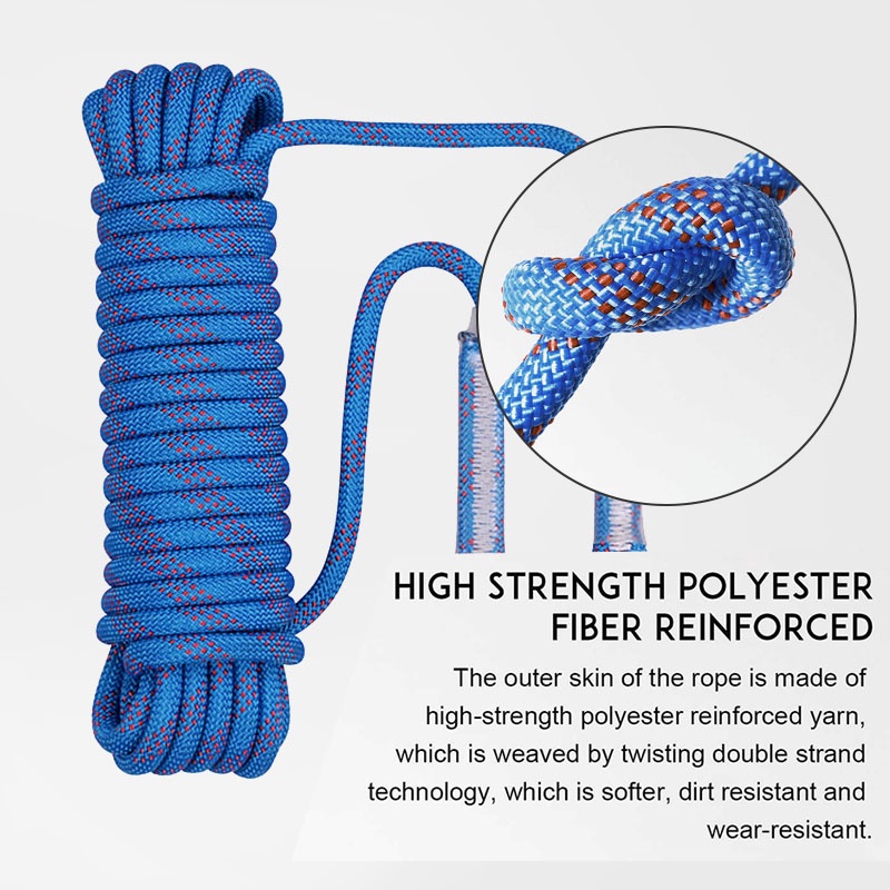 【PH STOCK】10/20M Static Utility Rope With 2 Carabiner Outdoor Safety ...