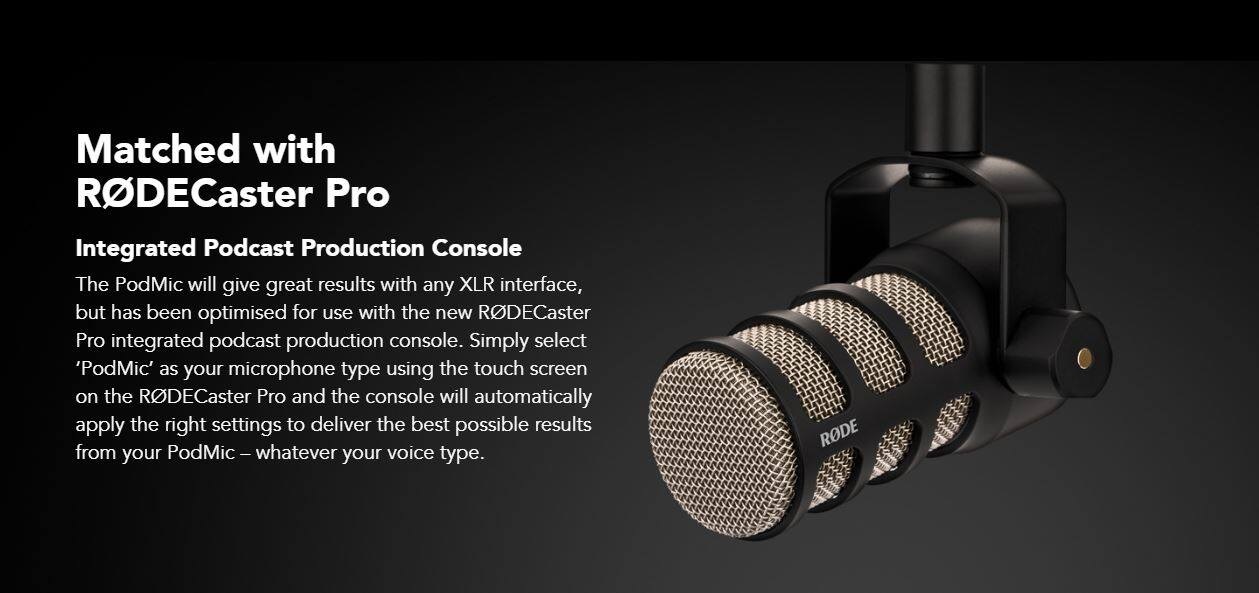 RODE PodMic USB Type-C / XLR 3-Pin Dynamic Cardioid Broadcast ...