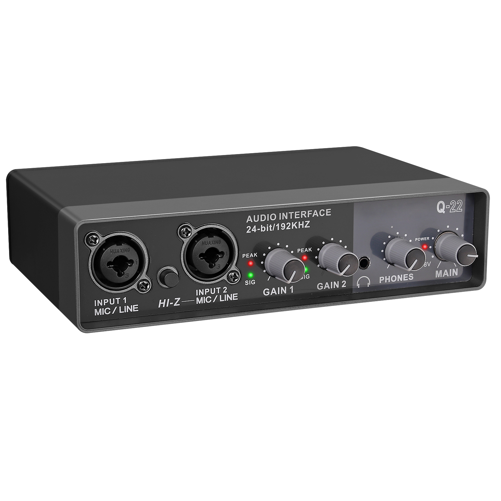 USB Audio Interface 2i2 (24 bit/192 kHz) + 48V phantom power for ...