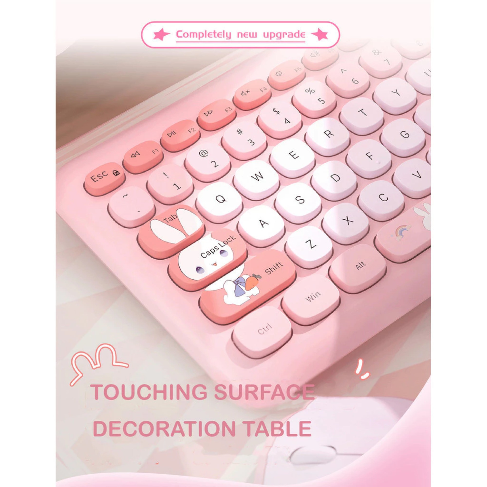 MOFII 666Pro wireless keyboard adorable rabbit design silent keyboard ...