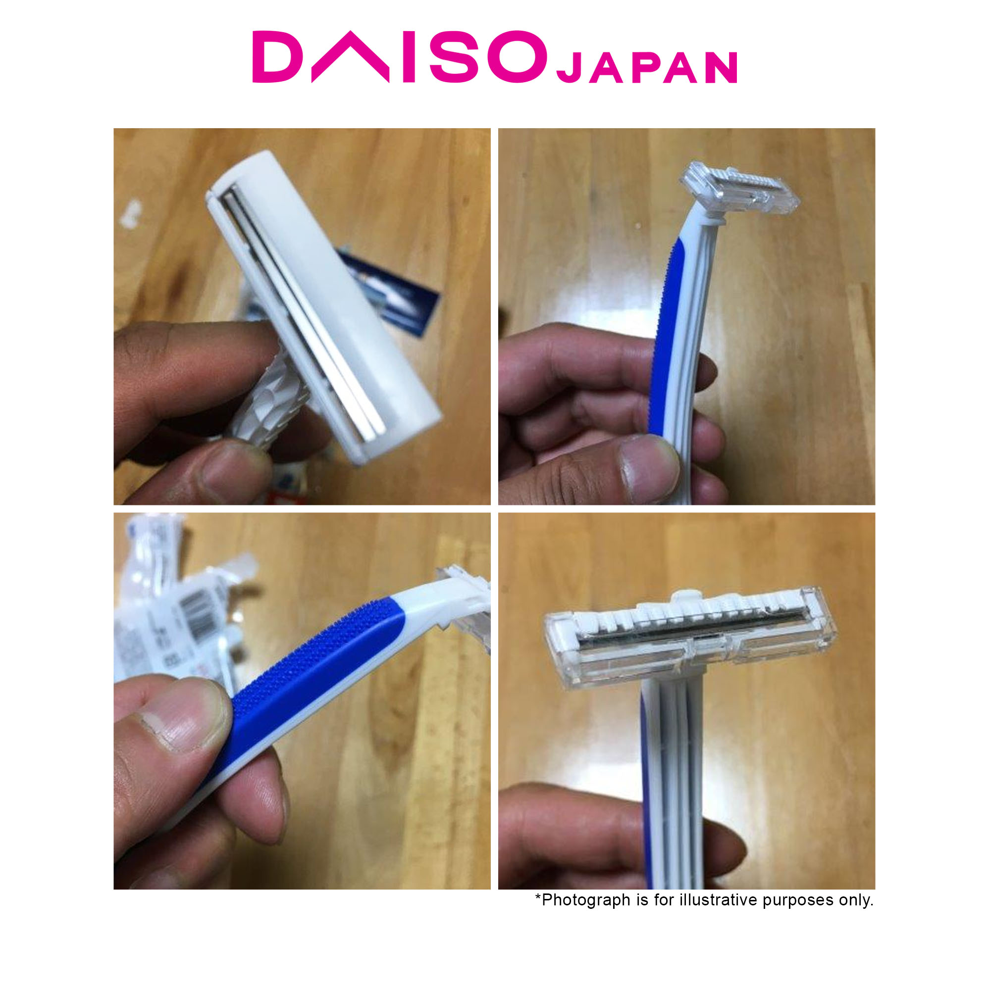 Daiso Schick White 2-Blade Disposable Fixed Head Razor (7 pieces ...