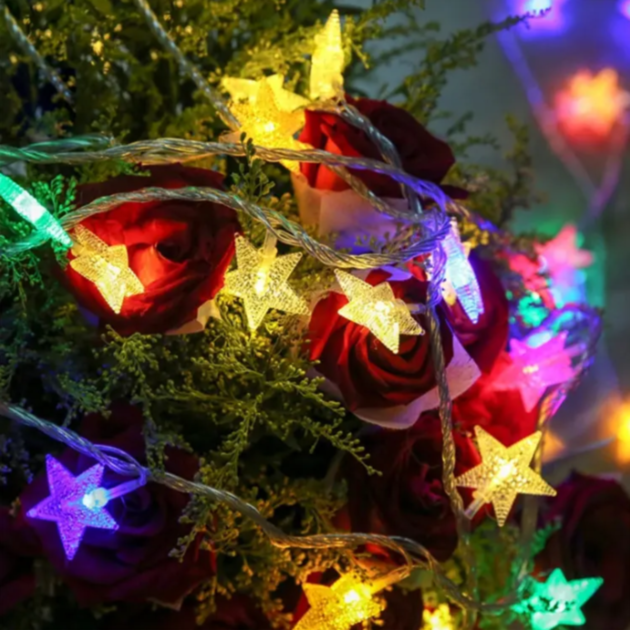 Xh Led Solar Star String Light Outdoor Waterproof Garden Decorative Light For Christmas