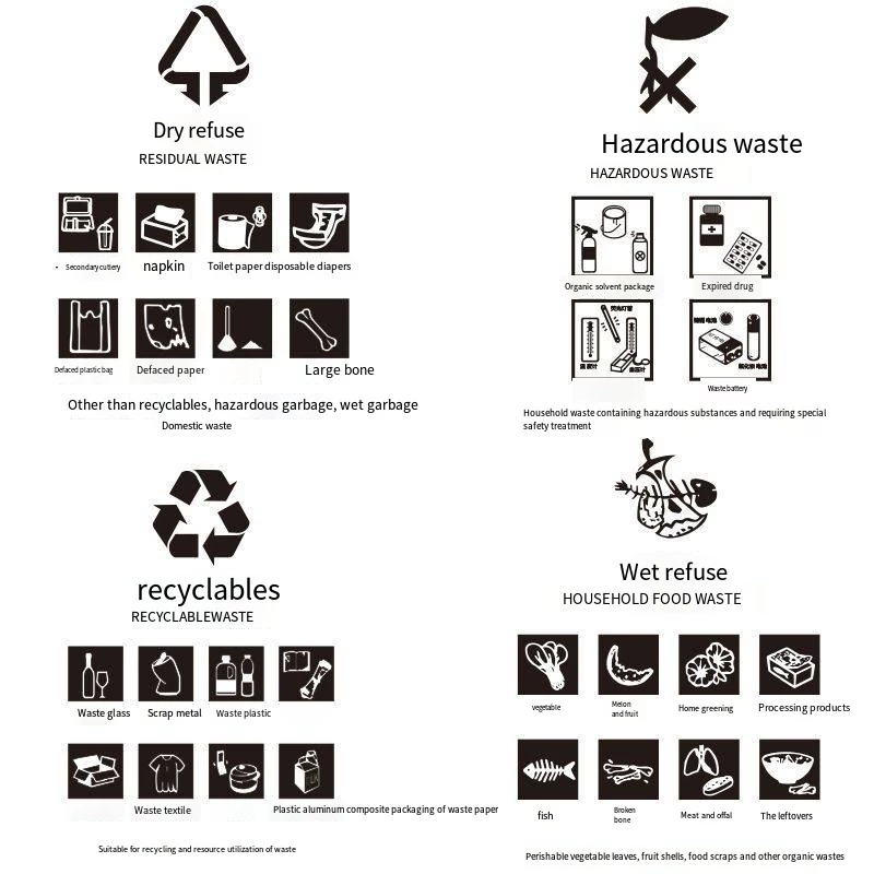 Large outdoor trash can with pedals, 15L/50L/80L/100L plastic