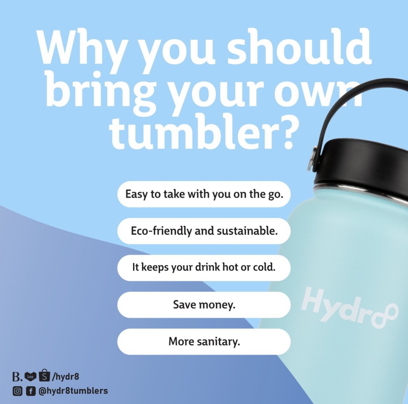 Hydr8 40oz Wide Mouth Double Wall Vacuum Insulated Flask Stainless ...