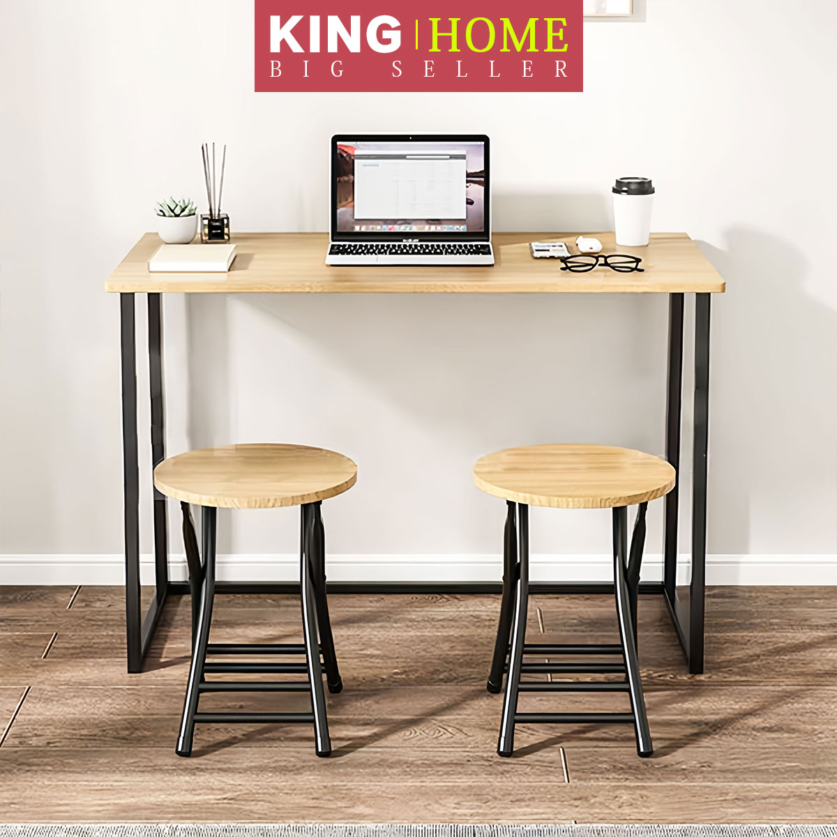 (COD)Dining table and chair combination: 1 table and 2 chairs/study ...
