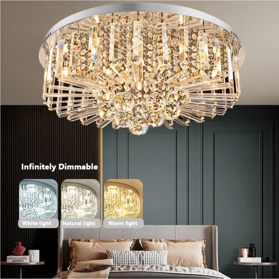 Cilicic LED ceiling light 2025 crystal light for living roomrectangular ...