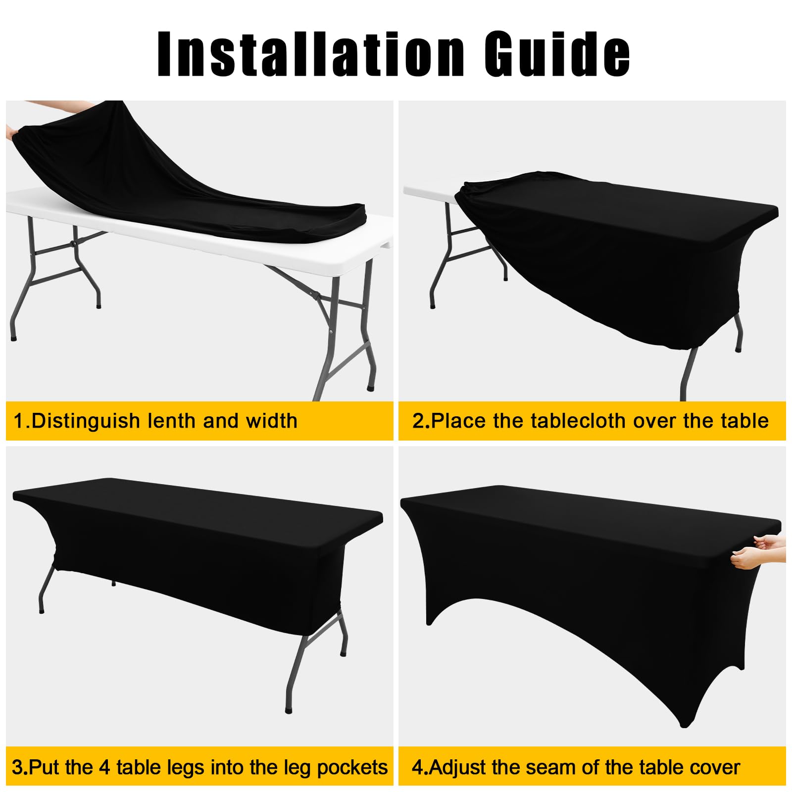 6FT Spandex Table Cloth Elastic Fitted Stretch Tablecloths for ...