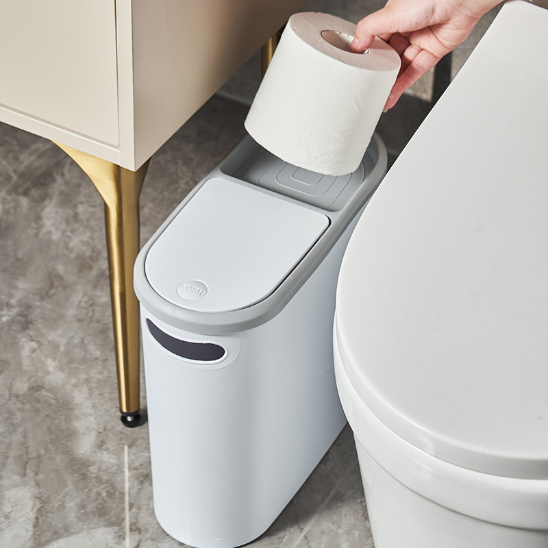 Talmf 10L Narrow Trash Bin With Cover Aesthetic Trash Can With Handle ...