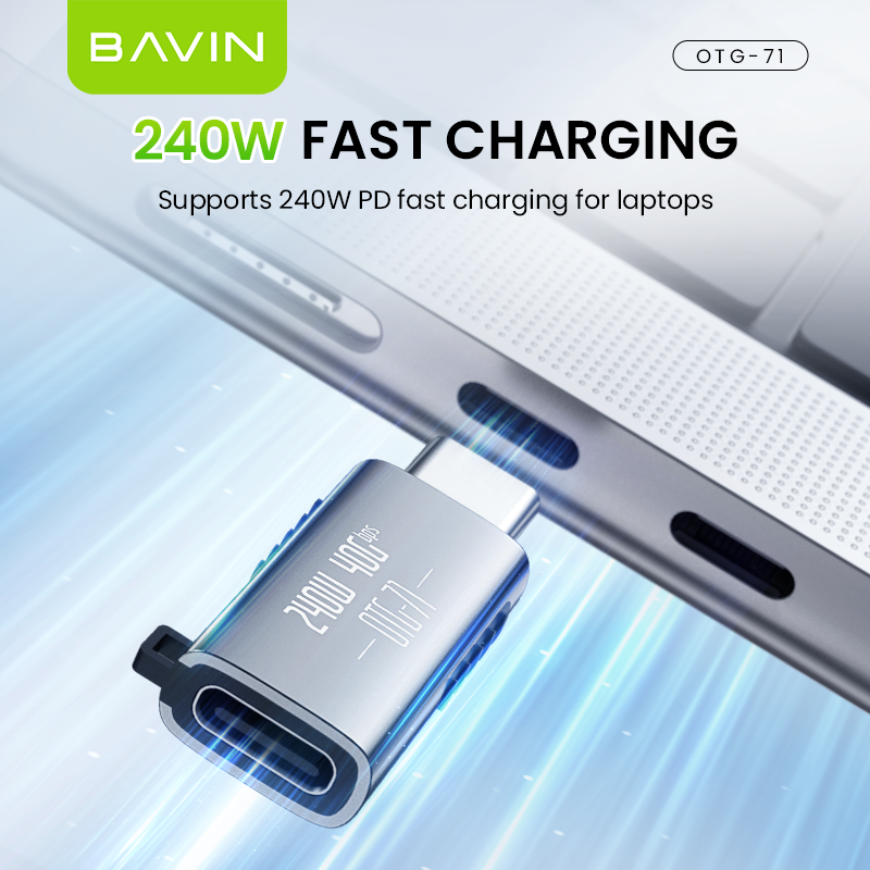 BAVIN O72 240W USB 4.0 Type C Adapter OTG 40Gbps Fast Data Transfer w ...