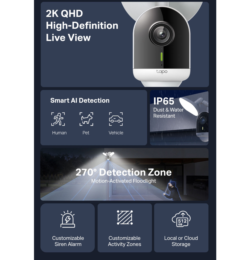 TP-Link Tapo Official | TP-Link | C720 | Smart Floodlight | Camera ...