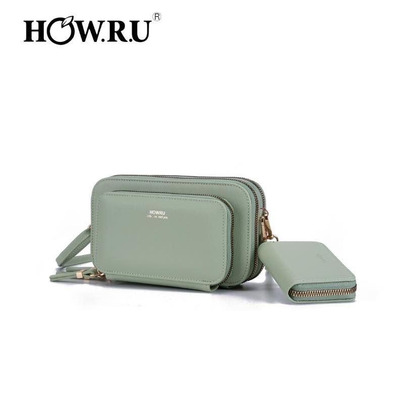 HOWRU SLING WALLET 3 COMPARTMENT PU LEATHER | Shopee Philippines