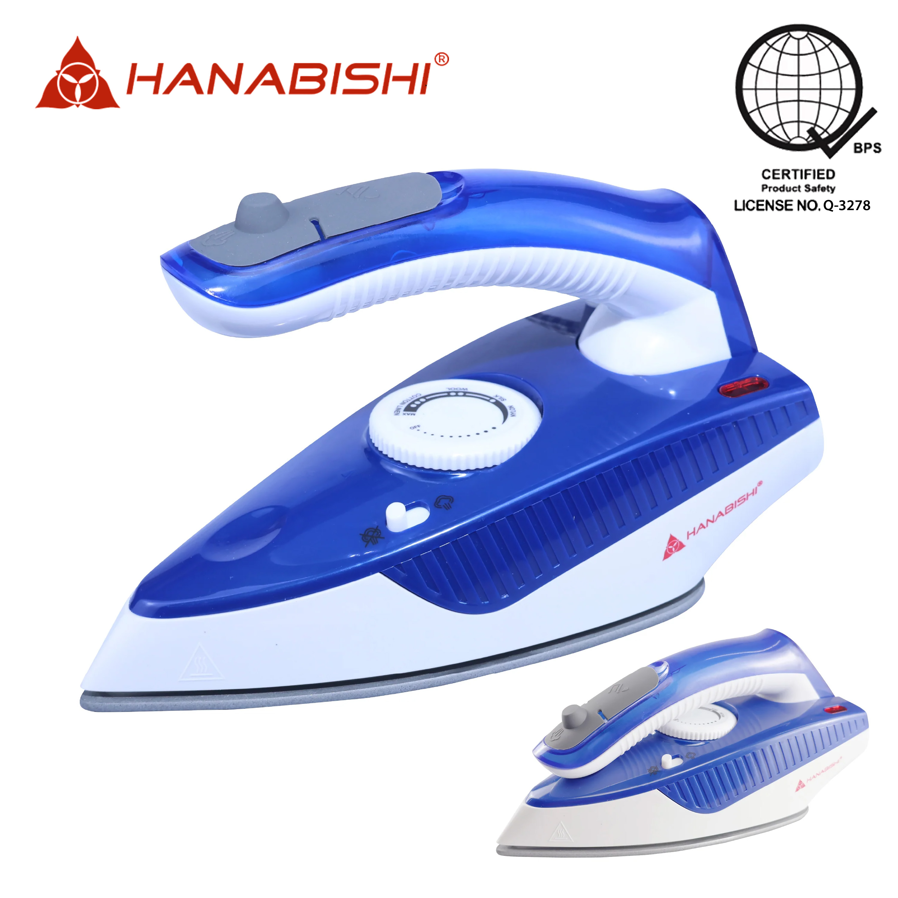 Hanabishi by Winland Travel Iron Dry Ironing/Steam Ironing with Folding ...