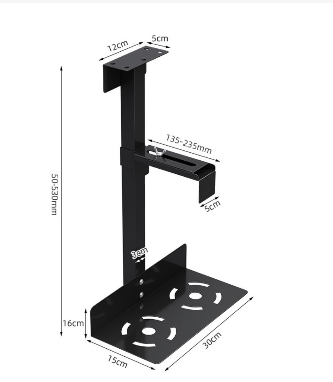 Desk Adjustable Stand Lift Computer Mainframe Hanger Host Box Bracket ...