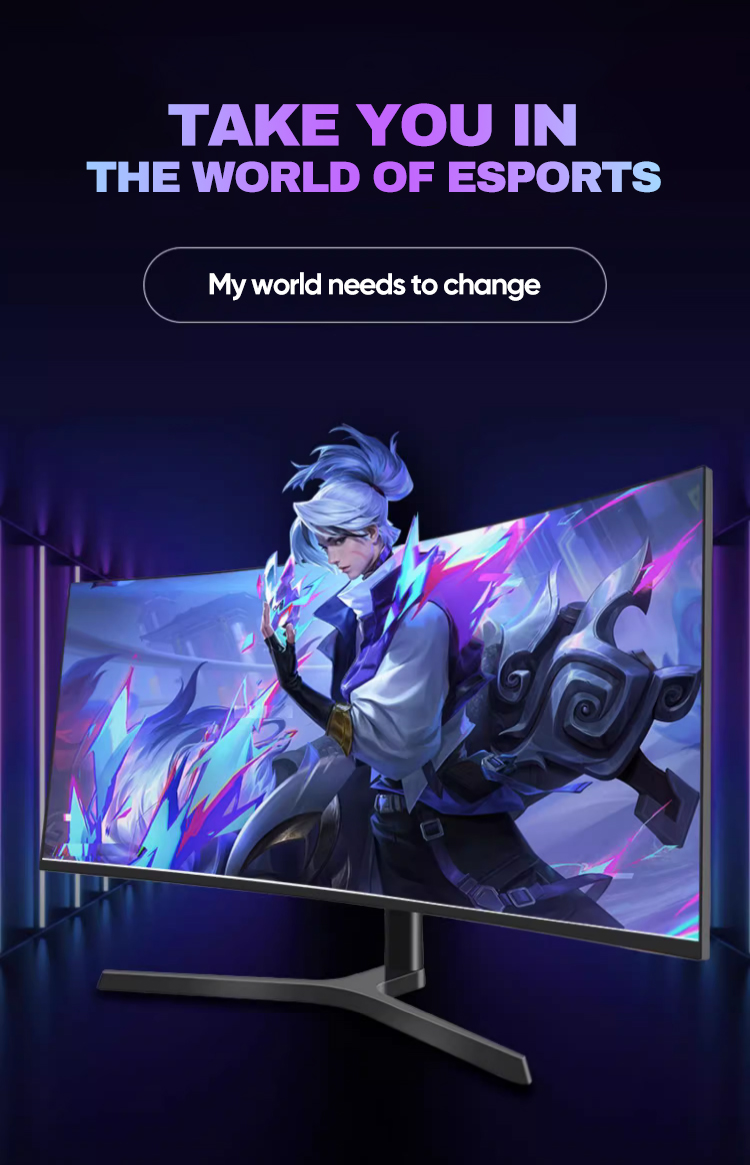 【3 Years Warranty】AJVXI 34 inch curved gaming monitor 1ms&180Hz ...