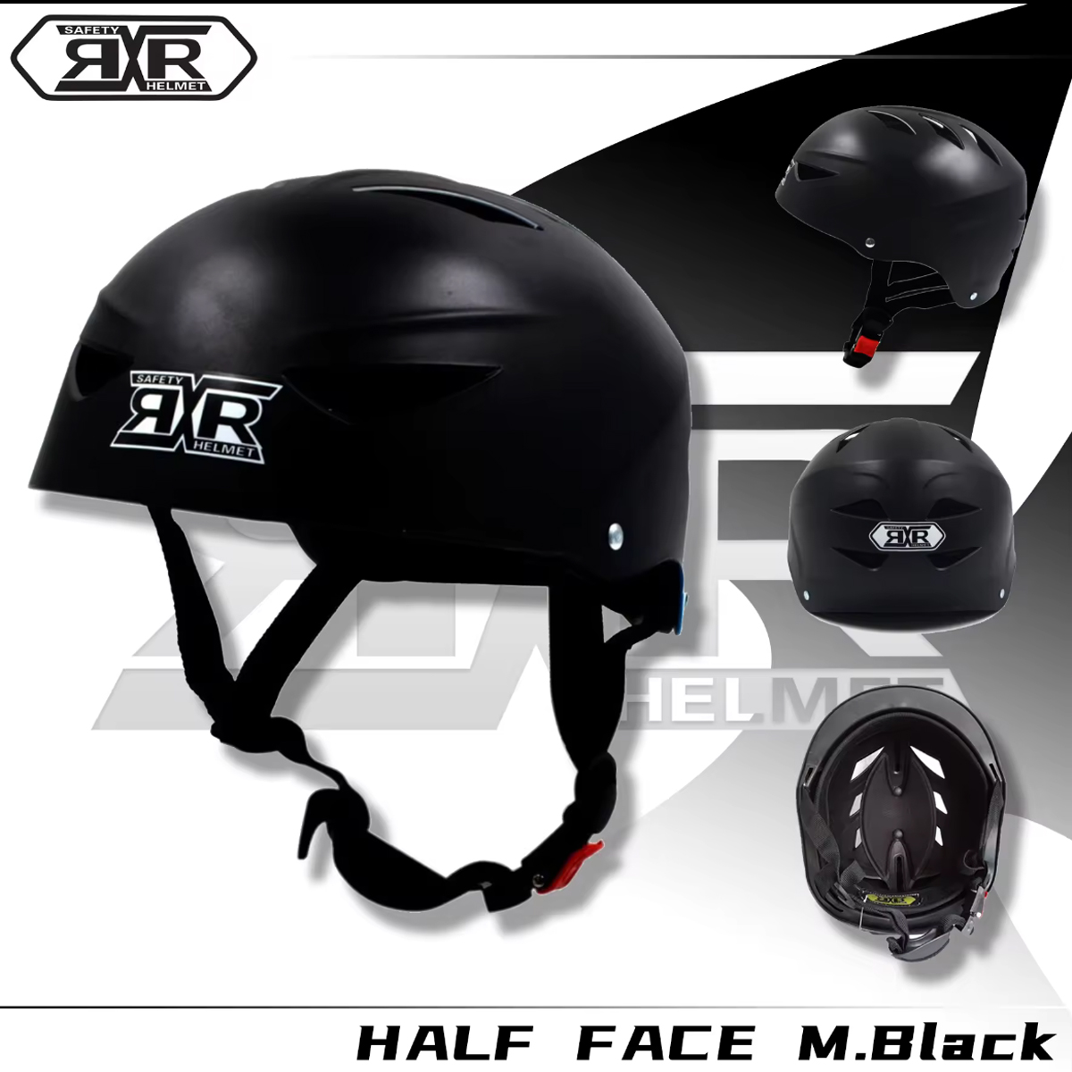RXR R066-E Nutshell Helmet Unisex(E-Bike, Bicycle, Motorcycle)Open Face ...