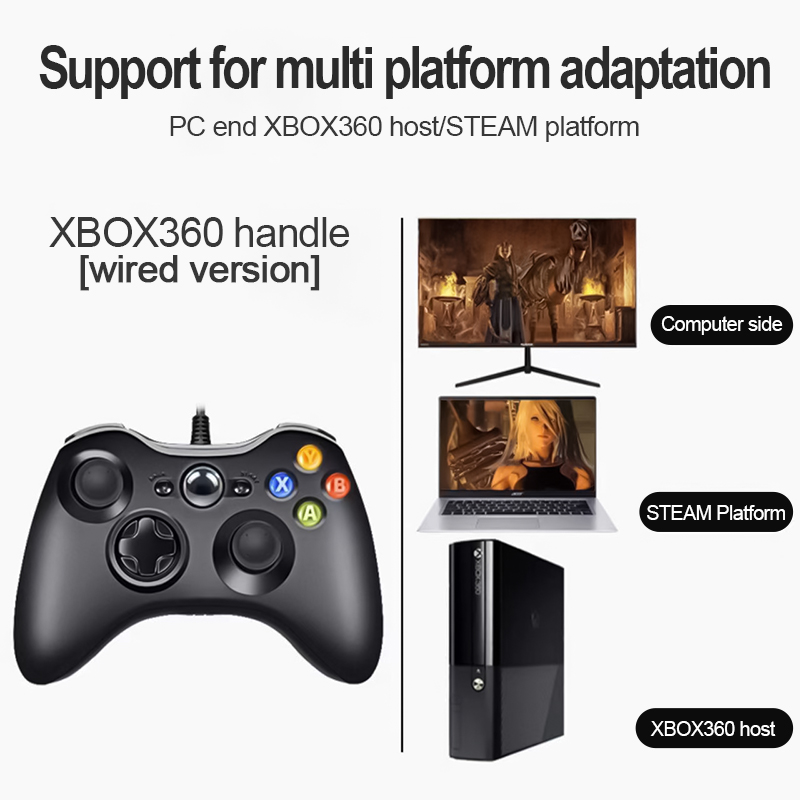 USB Wired Game Controller For Xbox 360 Console Joypad For Win 7/8/10 PC ...