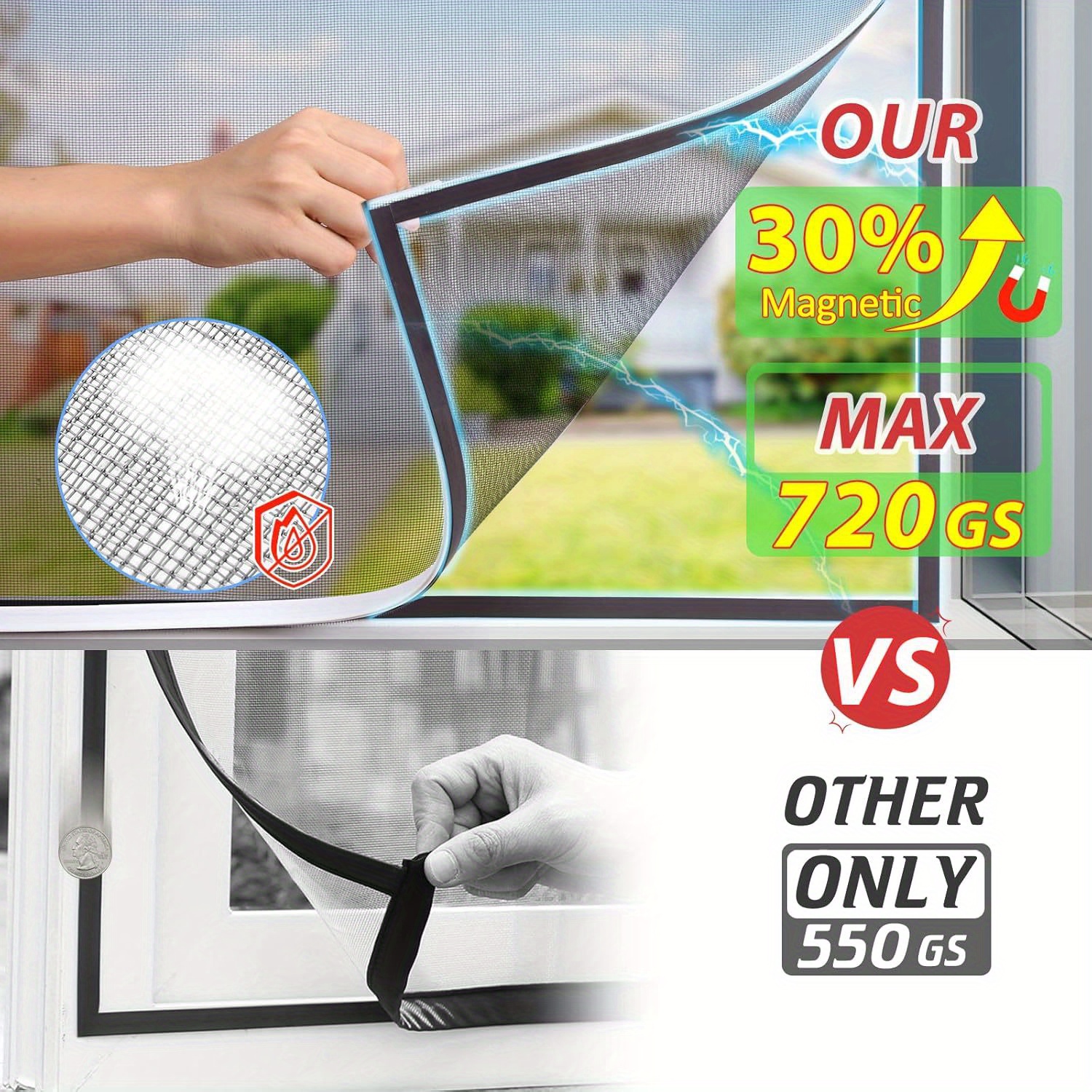 Ugrade Strong Magnetic Screen Window with Adjustable Frame DIY Custom ...