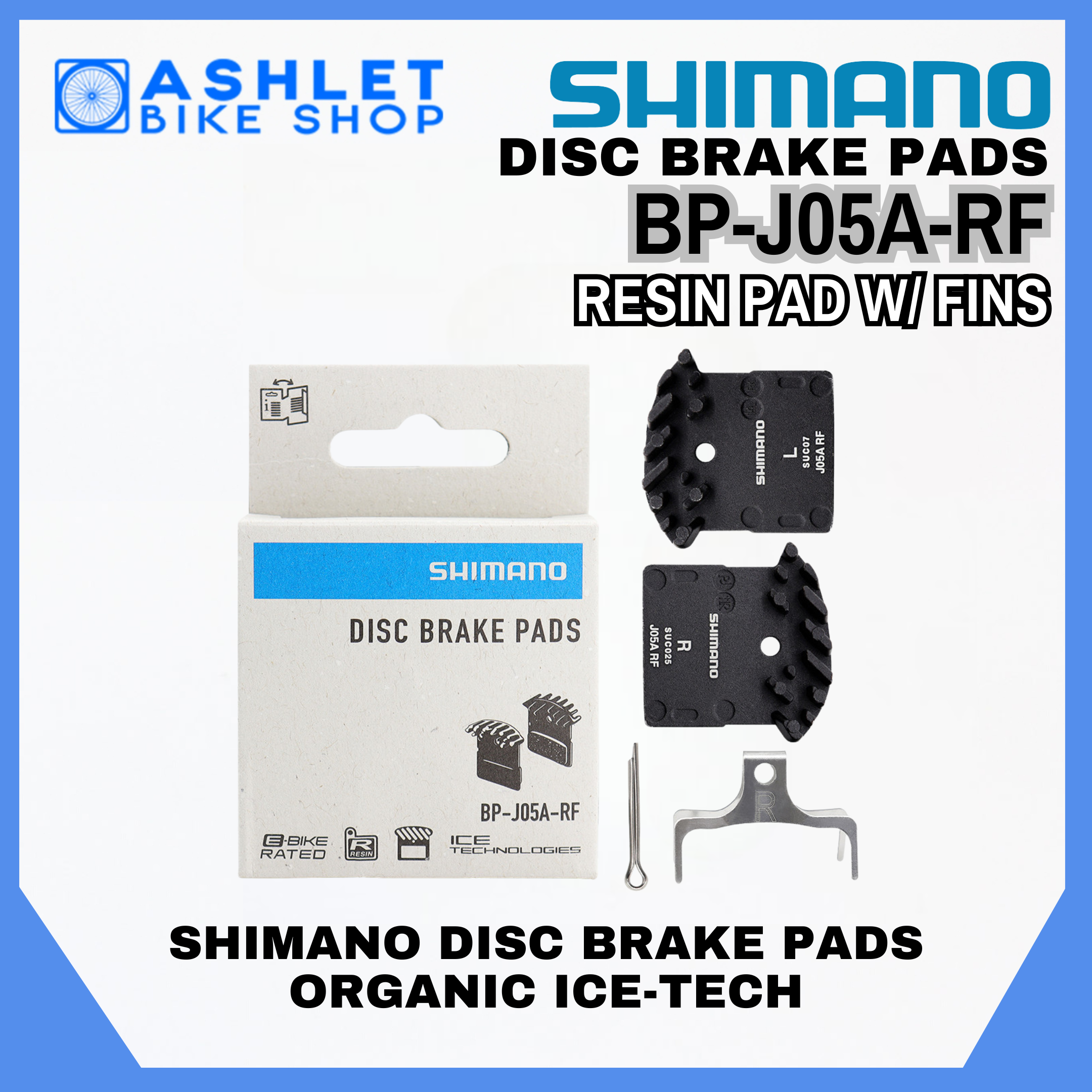 SHIMANO J05A-RF PASTIGLIE IN RESINA CON ALETTE ICETECH