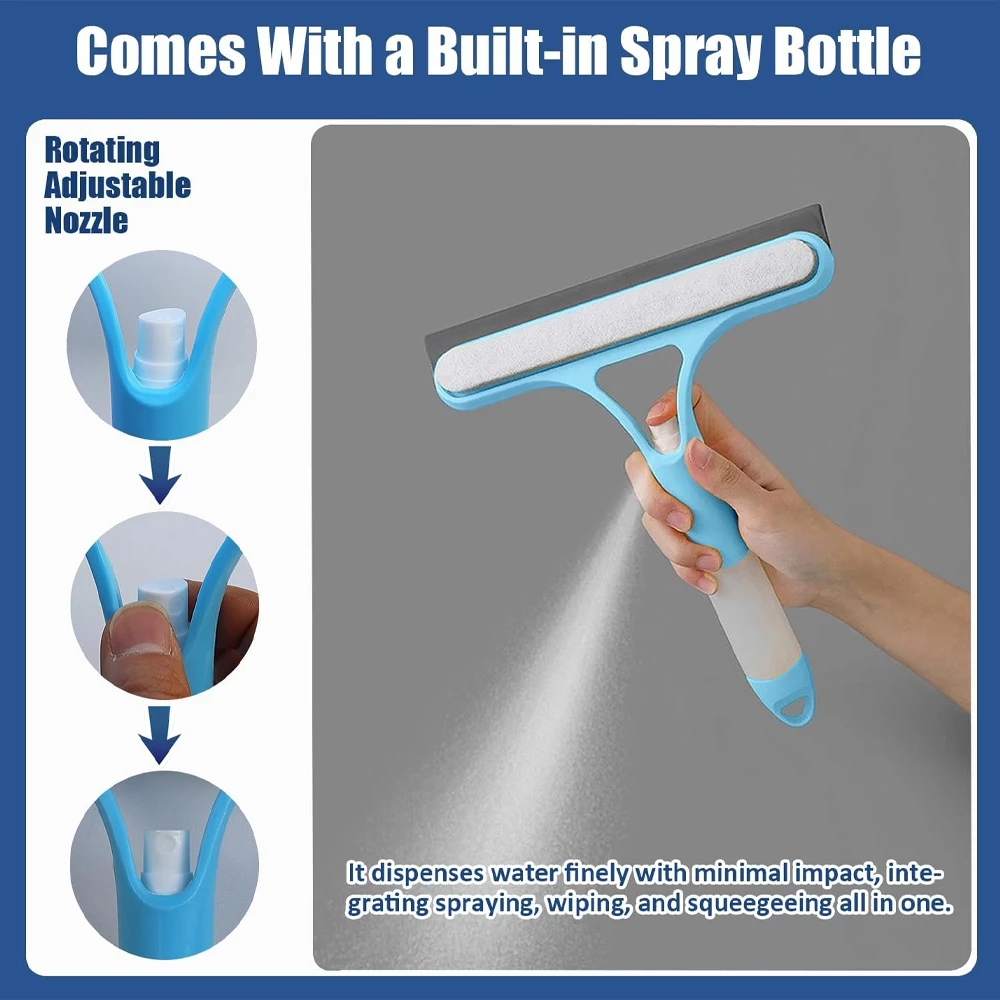 3-in-1 Car Scraper Window Cleaning Wiper Glass Brush Silicone Squeegee ...