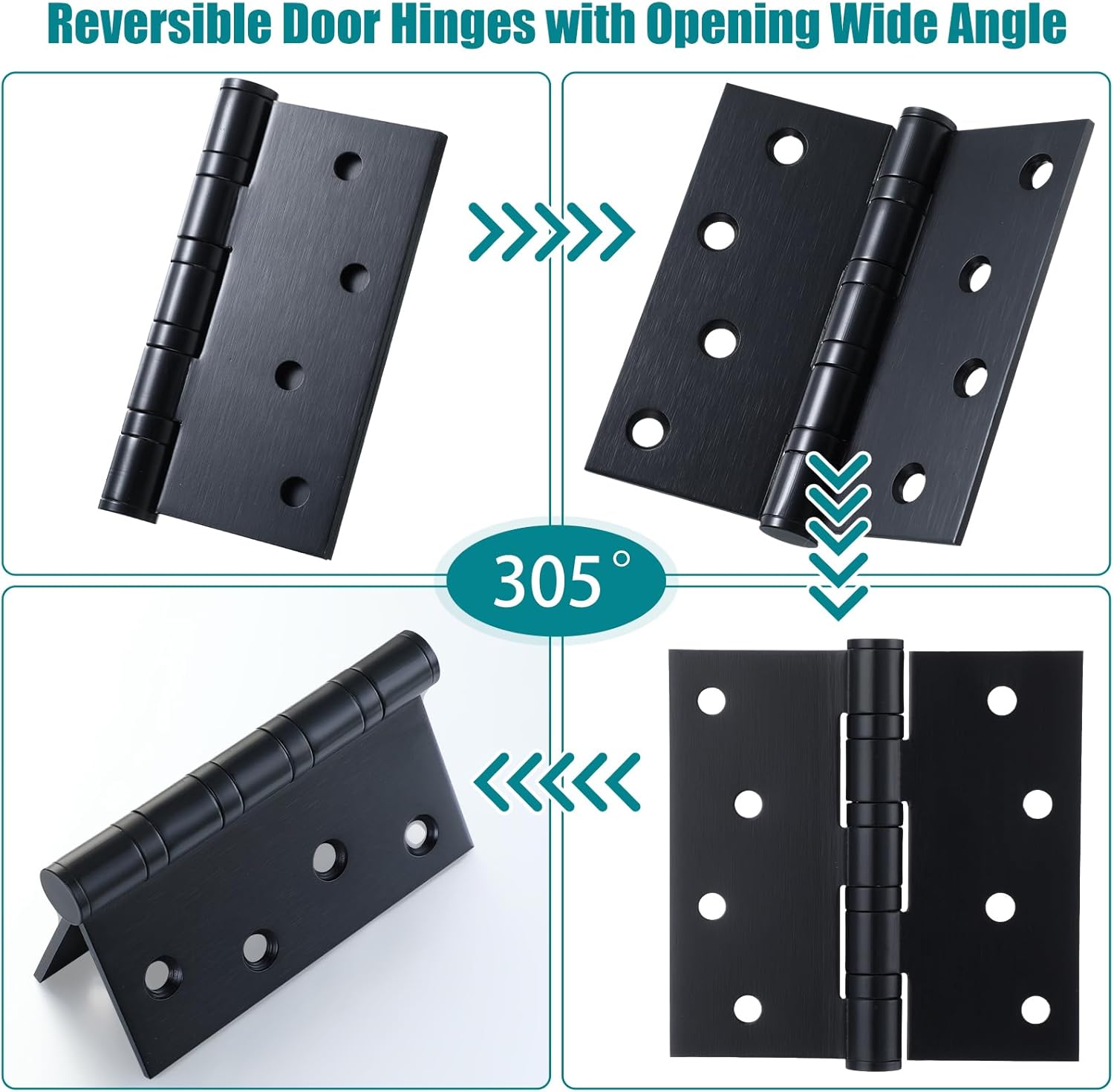 1Pairs(2pcs) Bisagra Door Hinges 304 Stainless Steel Ball Bearing 3x3 3 ...