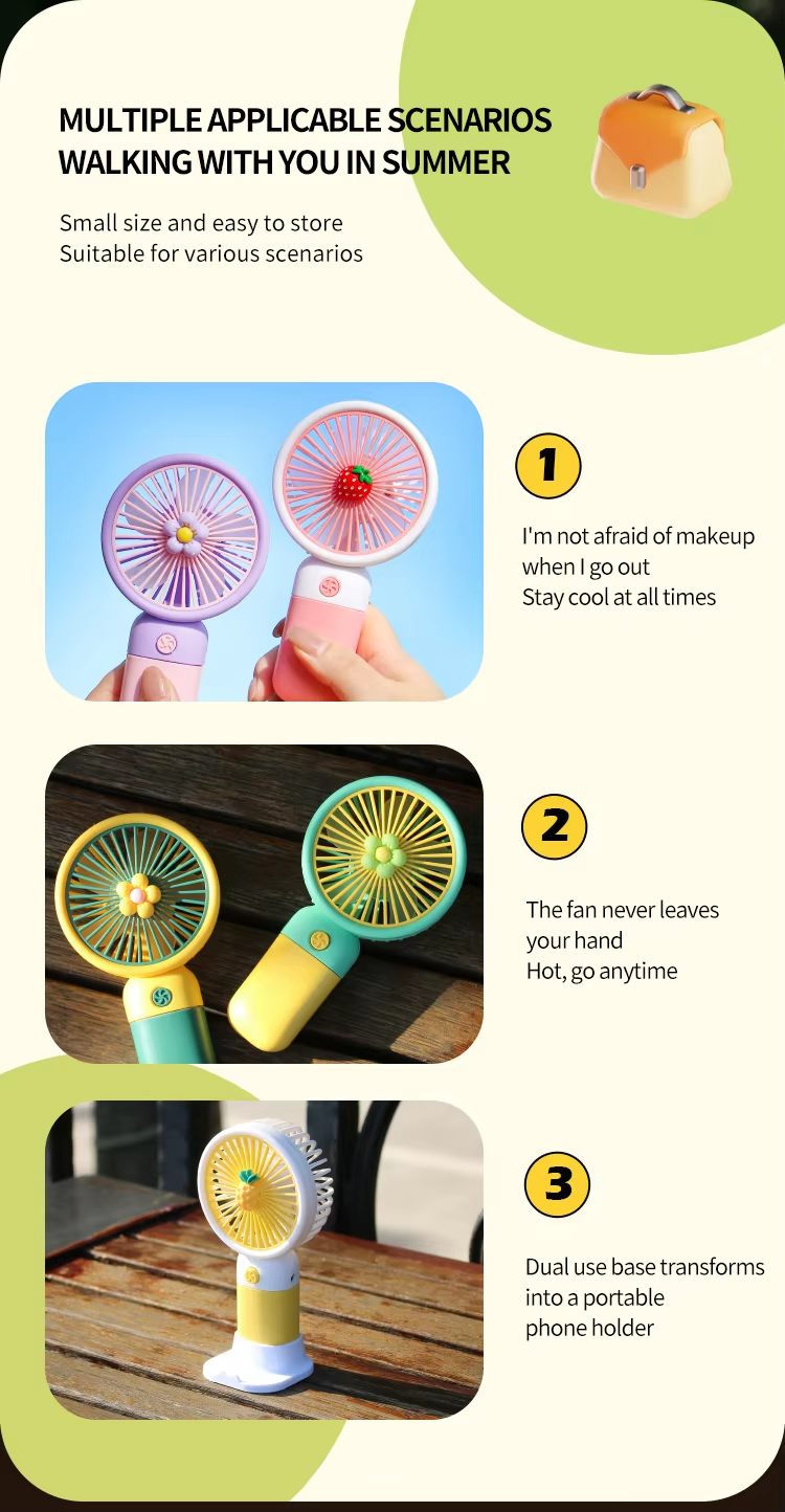 【Gift】Mini Fan Rechargeable Travel Outdoor Fan with powerbank for ...