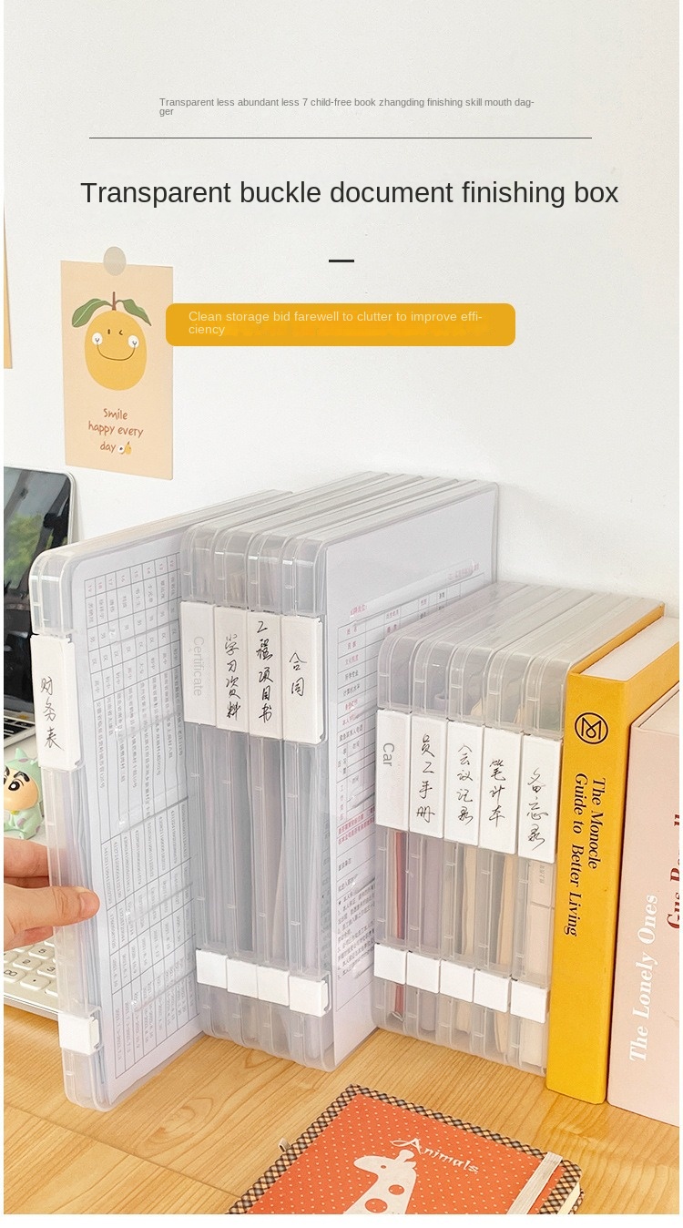 A4/A5 3Pcs Transparent Box Certificate Paper Organizer Document Case ...