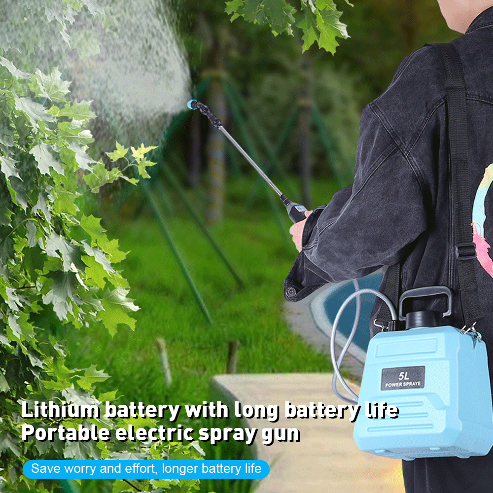 2400mAh 3/5M Auto Electric Water Sprayer Pressure Gun With Tube Nozzle ...