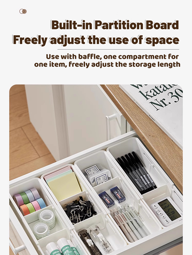 Expandable Drawer Organizer with Detachable Partition Tableware Makeup ...
