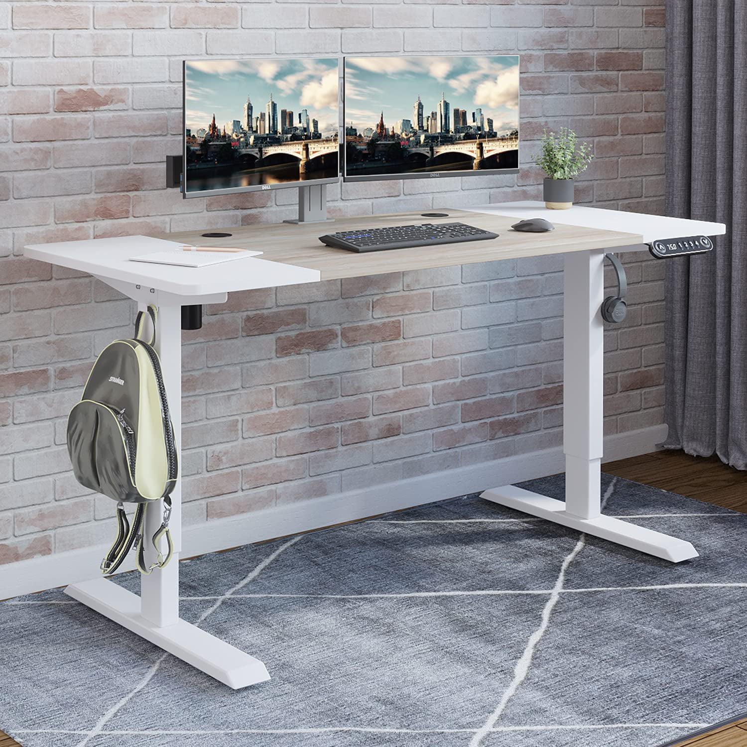 Mxtark 1.4M Electric Standing Desk Table Adjustable Height Memory ...