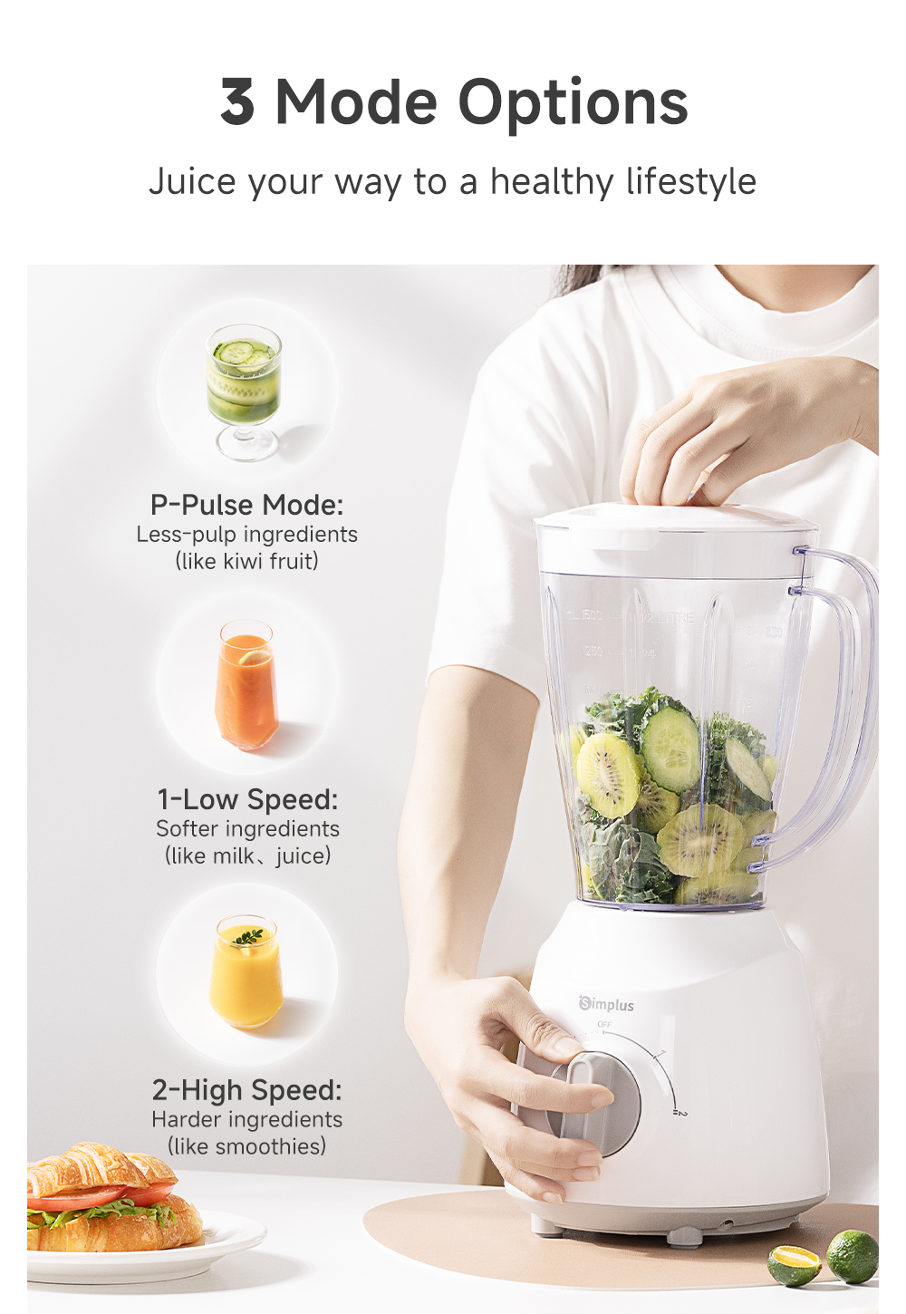 Simplus Multi-functional Blender Juicer Blender Grinder Chopper 400W ...