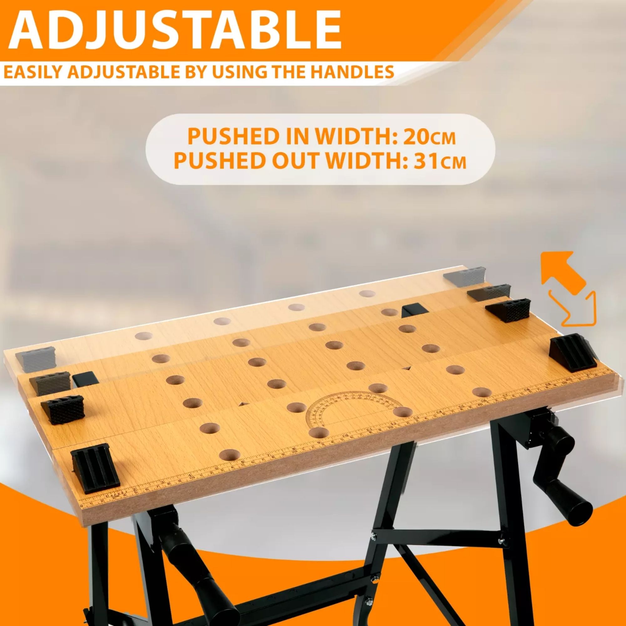 DuraClamp Portable Workbench | Small Folding Worktable w Vise, Ruler ...