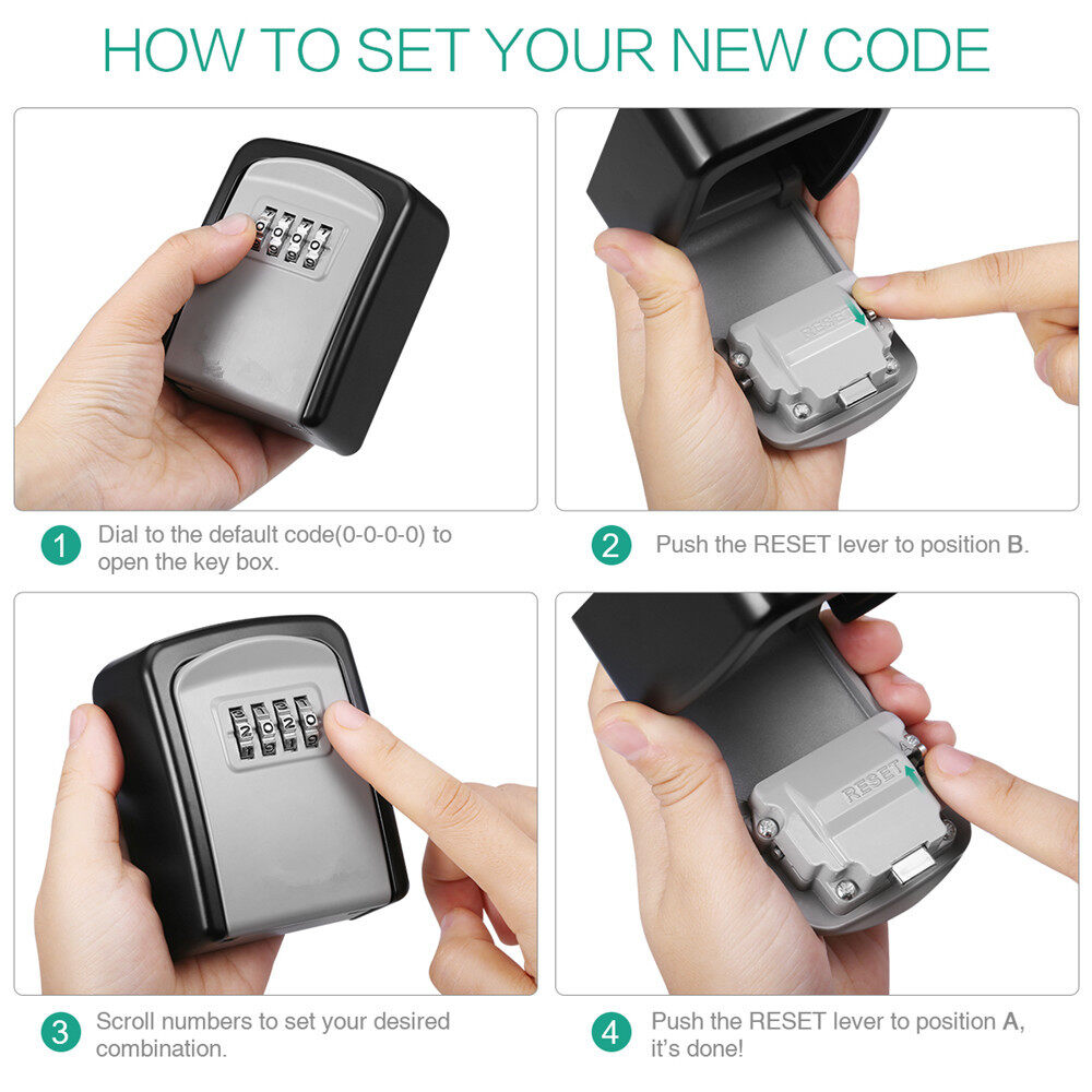 Wall Mounted 4 Digit Combination Key Storage Lock Box | Shopee Philippines