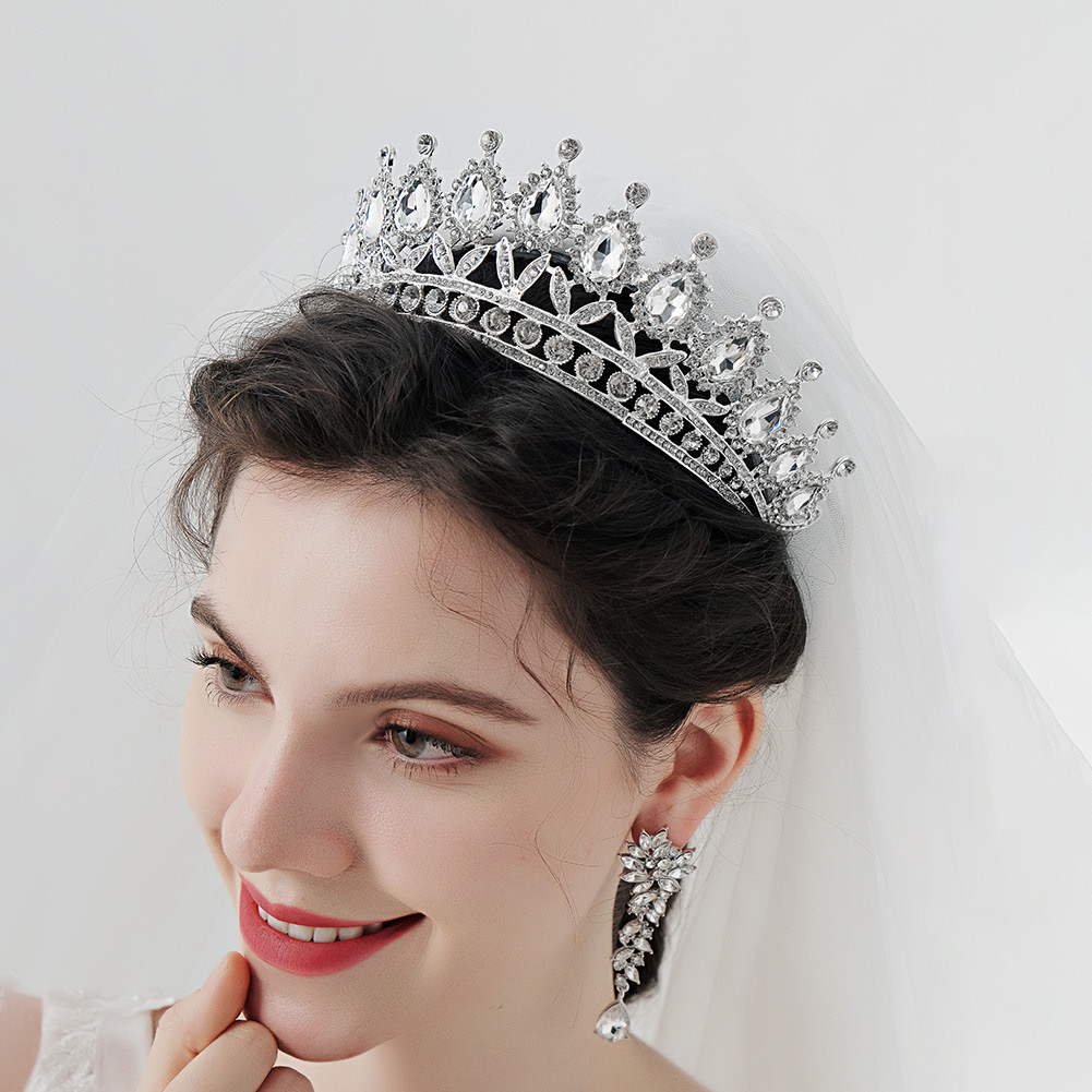 Rhinestone Crystal Crown Bridal Tiara Headwear Queen Pageant Prom Crown ...