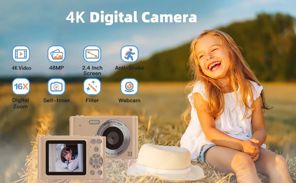 Digital Camera 4K 48MP Photography CCD Camera Video Camcorder ...