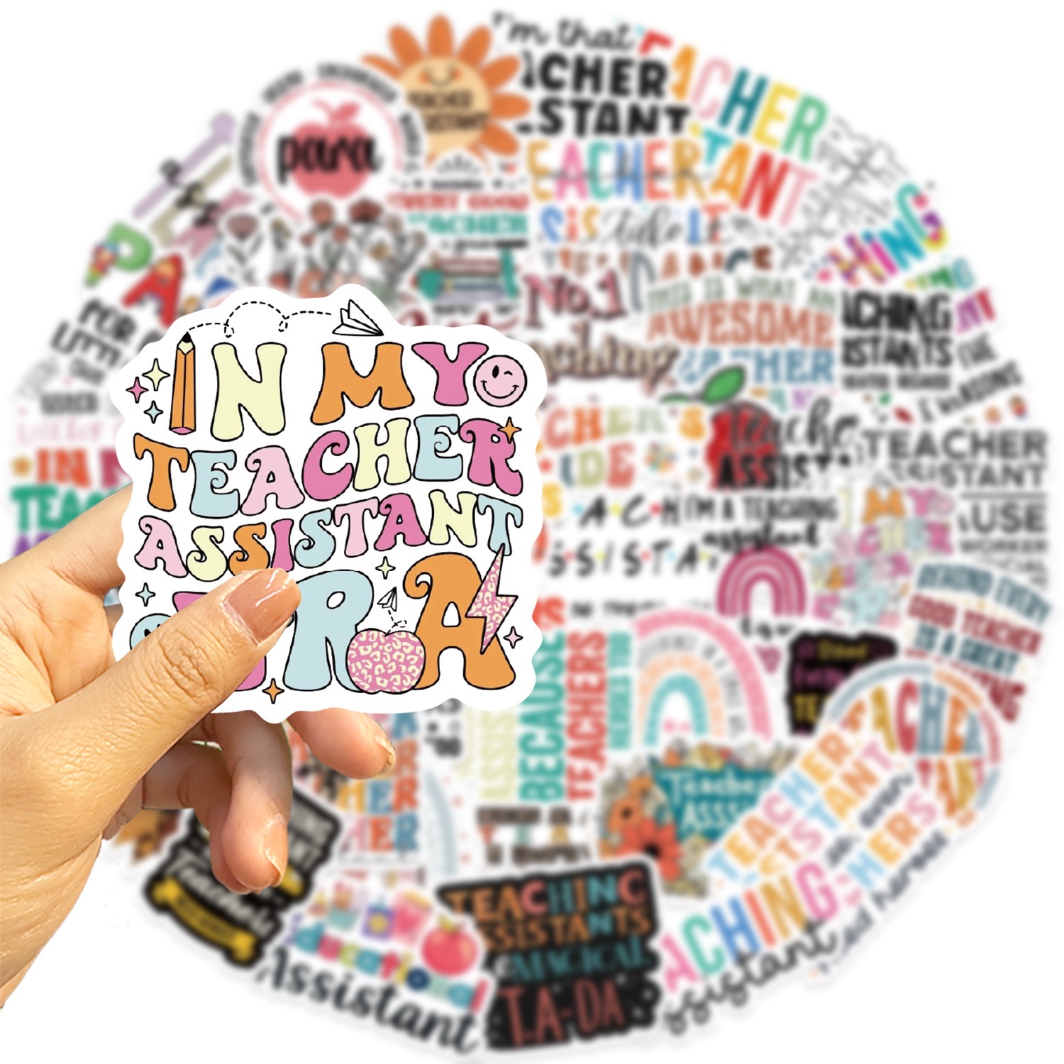 50Pcs/Set teacher assistant Stickers DIY Phone laptop Waterproof Decals ...