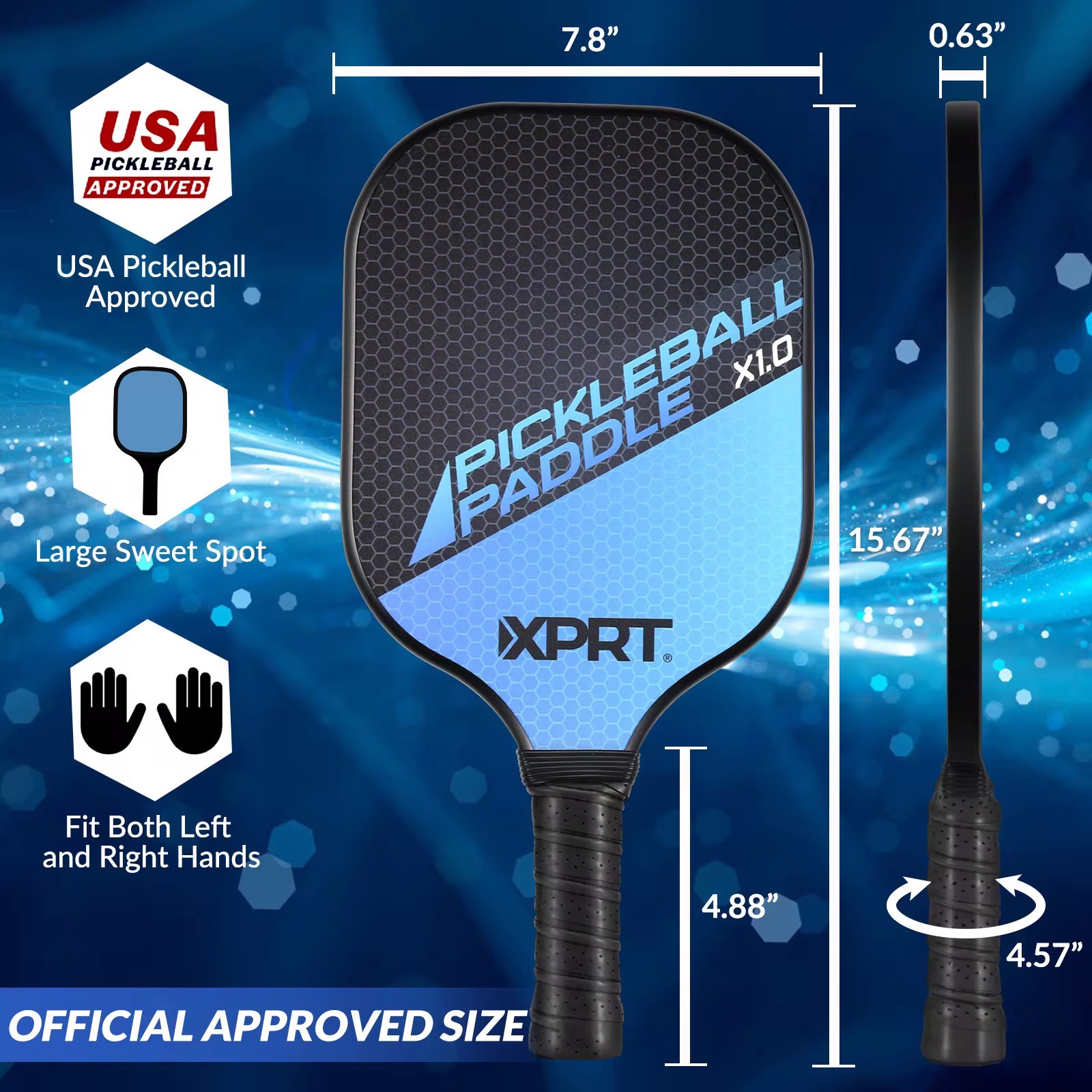 XPRT Pickleball Paddle Set – 2 USAPA Approved Fiberglass Paddles + 4 ...