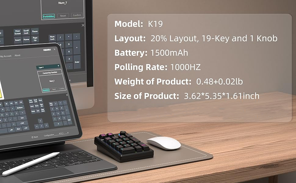 Keycool K21 K19 Numpad 3Modes Hot Swappable Programming Mechanical RGB ...